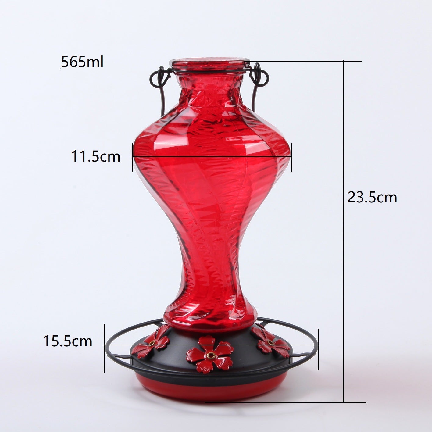 EdenCraft Artisan Twisted Glass Hummingbird Feeder