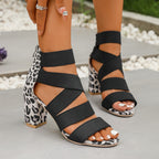 Élise Leopard Wrapped Platform Heels