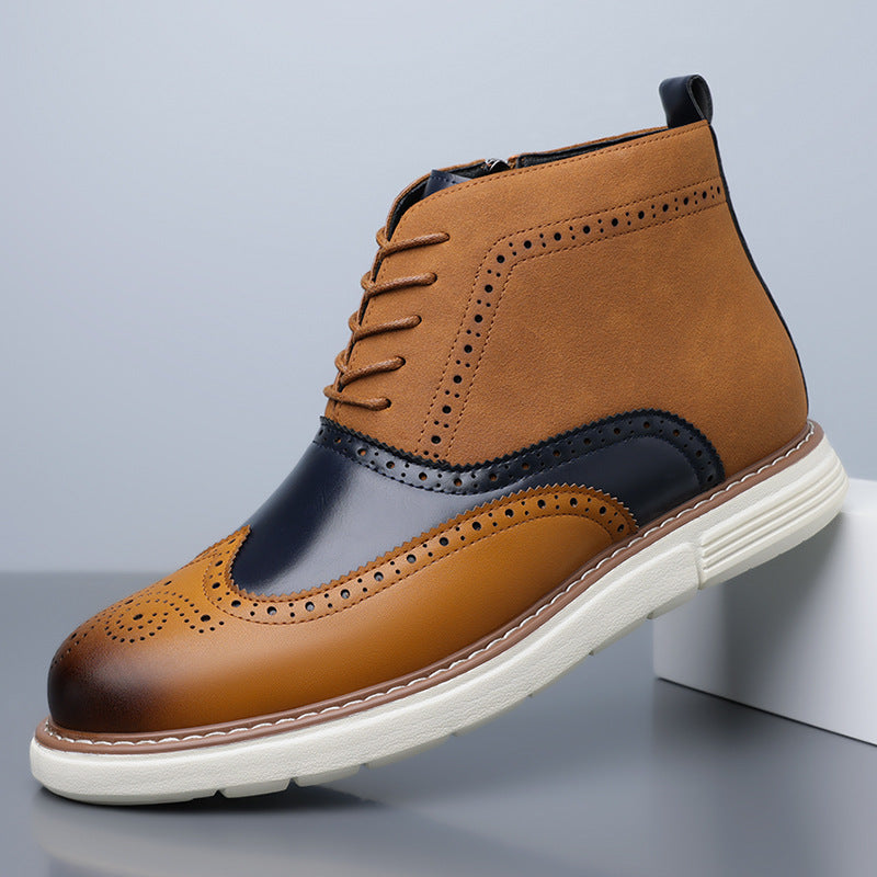 Stanton High-Top Brogue Side-Zip Dress Sneaker