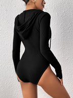 Rosella Soft Stretch Knit Hooded Bodysuit
