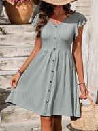 Léa Knit Waist Summer Ruffle Dress