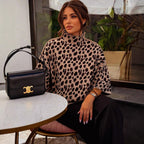 Léa Savannah Leopard Mid Collar Long Sleeve
