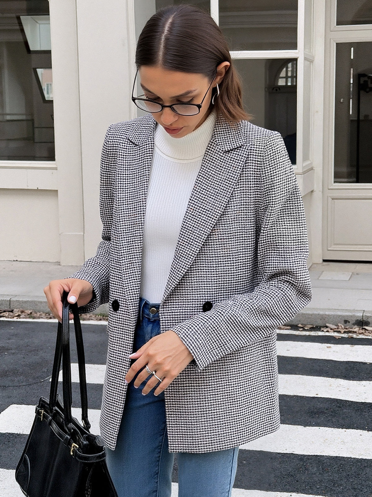 Léa Women's Formal Plaid Business Casual Jacket