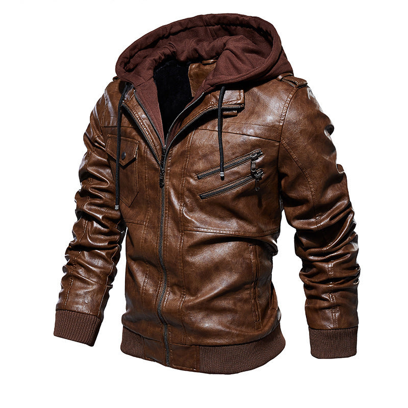 Stryde Vintage Aviator Layered Hoodie Jacket