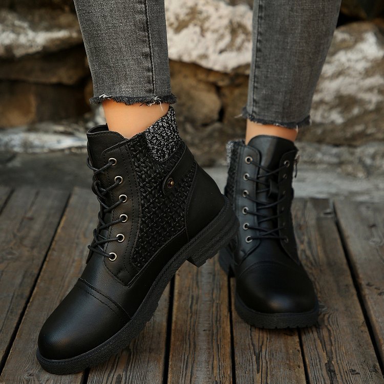 Élise Cozy Knit Collar Zip-Up Boots