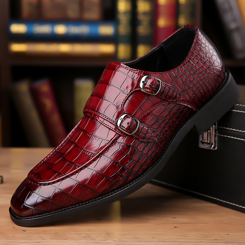 Veridian Buckled Patent Croc Dress Shoe