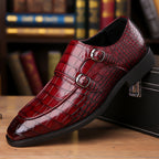 Veridian Buckled Patent Croc Dress Shoe