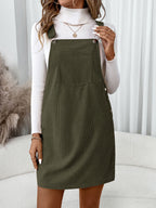 Penelope Casual Fall Corduroy Jumper Dress