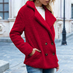Avéra Cozy Fleeced Fall Double-Breasted Jacket