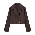 Léa Cropped Double-Breasted Trench Jacket