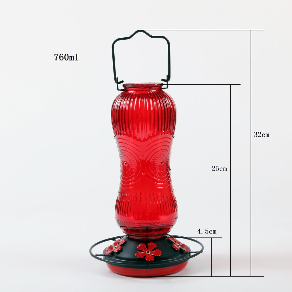 EdenCraft Artisan Glass Hummingbird Feeder with Ant Moat