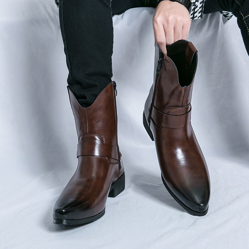 Sterling Pointed-Toe High Top Western Boots