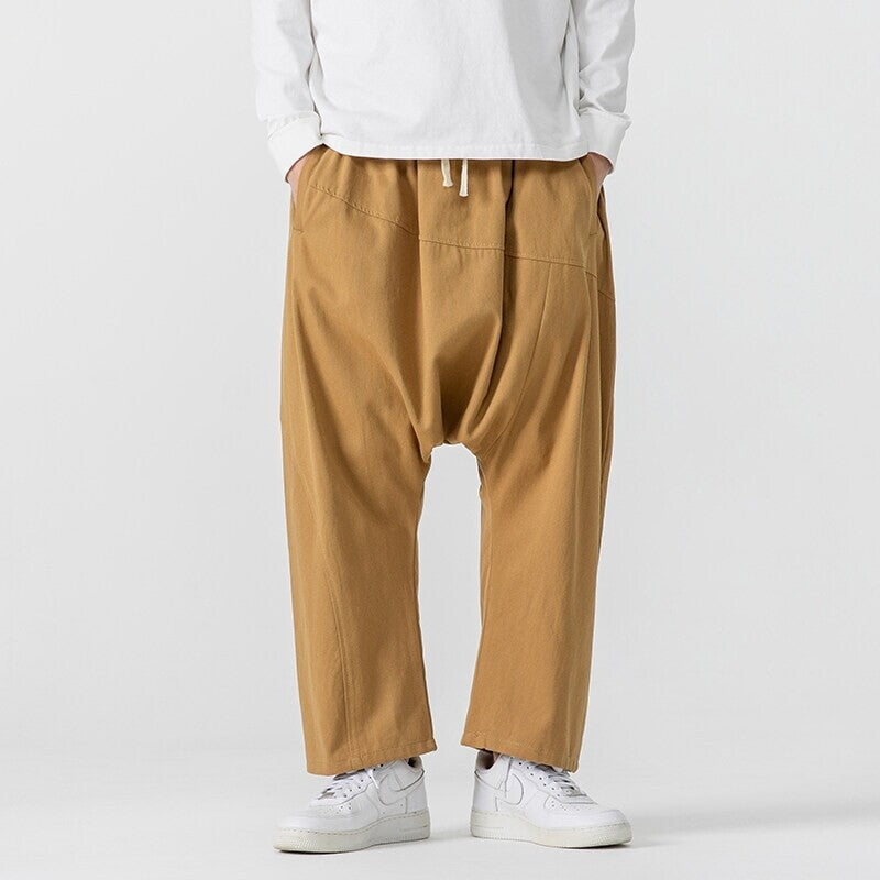 Urban Theory Baggy Drop-Crotch Cotton-Blend Pants