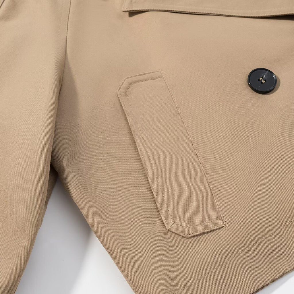 Léa Cropped Double-Breasted Trench Jacket
