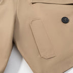 Léa Cropped Double-Breasted Trench Jacket