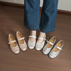 Élise Hollow Out Breathable Mary Jane Ballet Flats