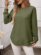 Penelope Waffle Knit Long Sleeve Top