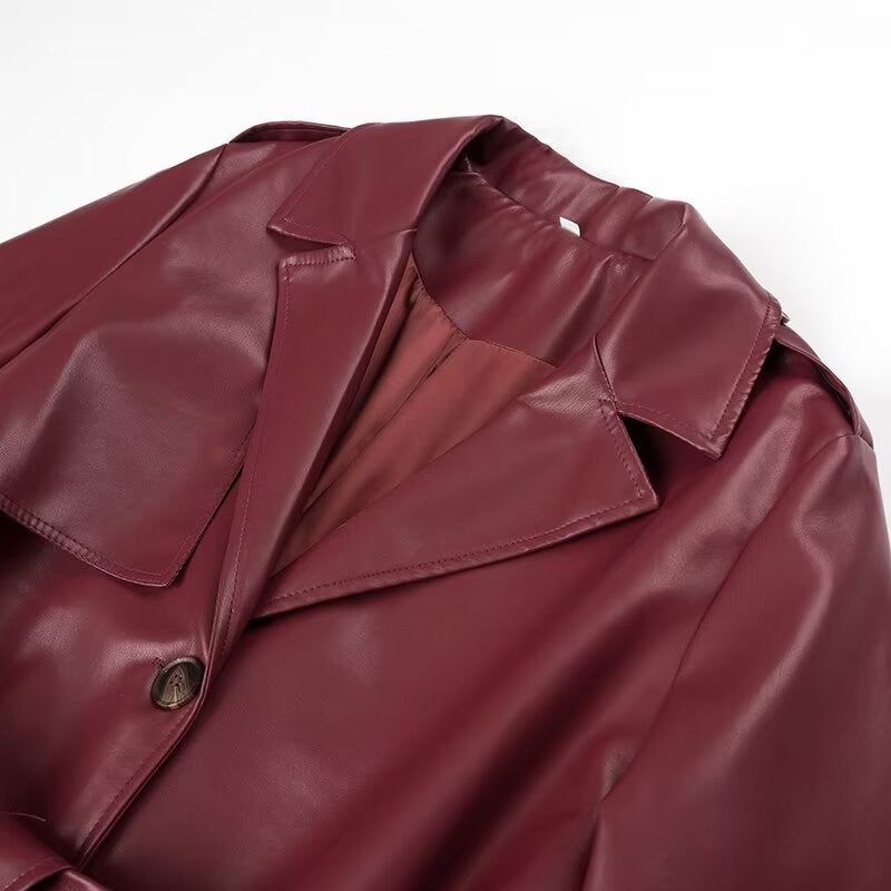 Léa Signature Vegan Leather Trench Coat