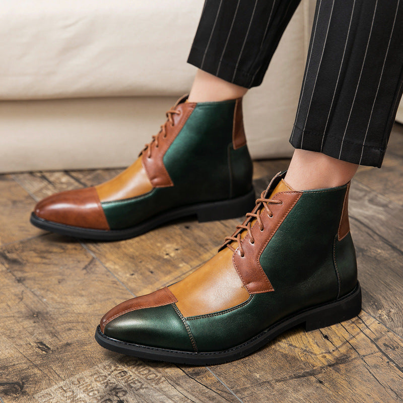 Stirling Patchwork High-Top Derby Boots
