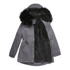 Léa Faux Fur Hooded Cinched Waist Parka