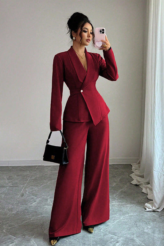 Léa One-Button Business Casual Women's Jacket & Pant Set