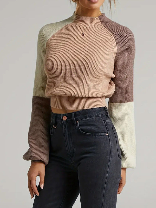Léa Chic Colorblock Long Sleeve Pullover