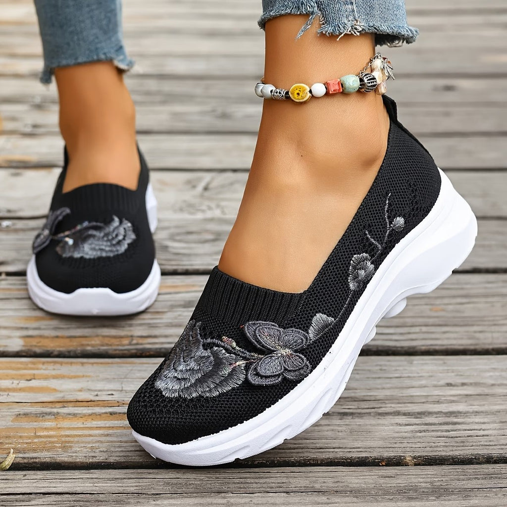 Élise Flyknit Floral Orthepedic Walking Slip-Ons