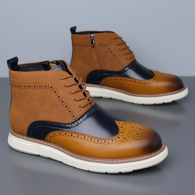 Stanton High-Top Brogue Side-Zip Dress Sneaker