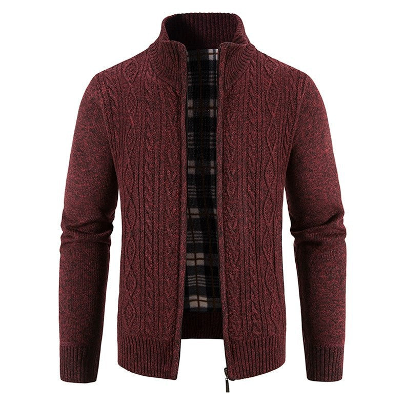 Sterling Cable Knit Lined Zip Sweater