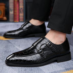 Veridian Buckled Patent Croc Dress Shoe