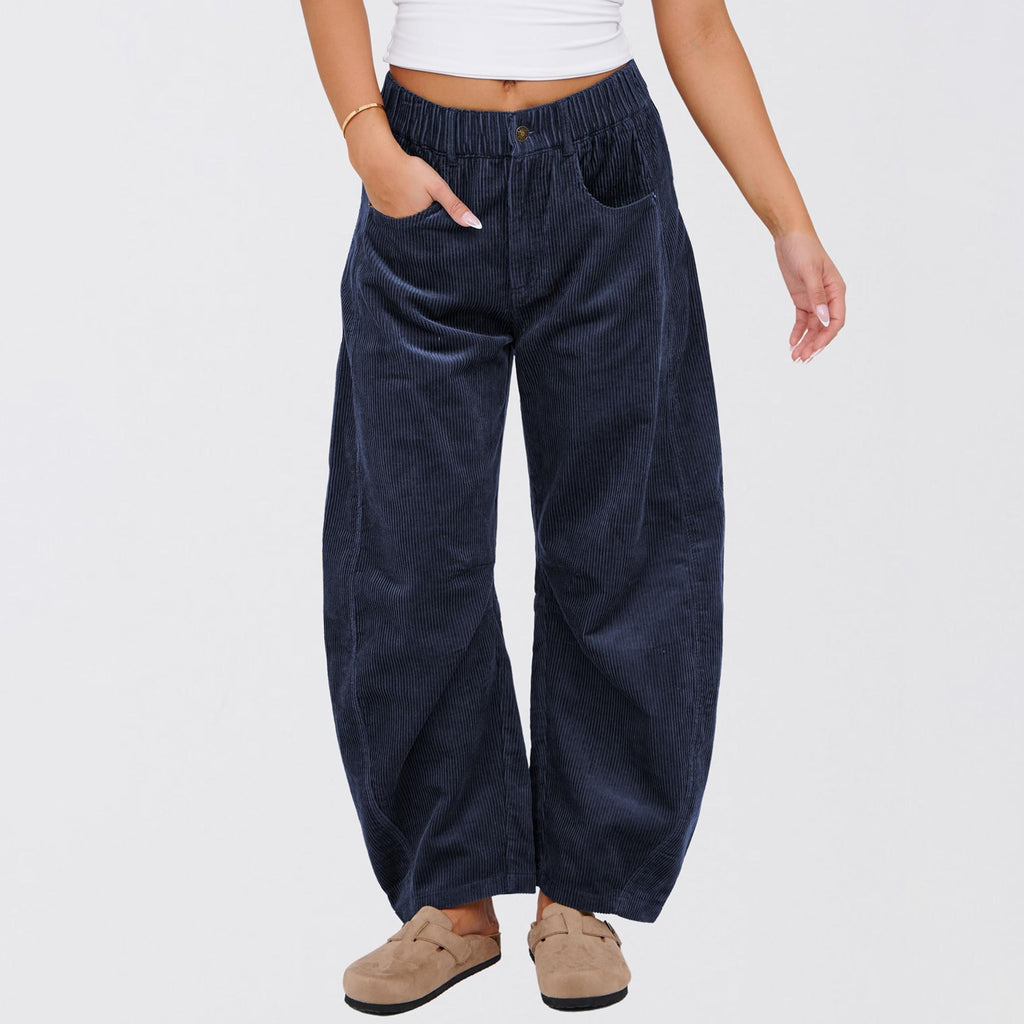 Léa Ribbed Corduroy Wide Leg Pants