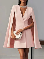 Léa Double-Breasted Shawl Business Casual Dress