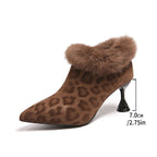 Élise Leopard Print Stiletto Ankle Boots