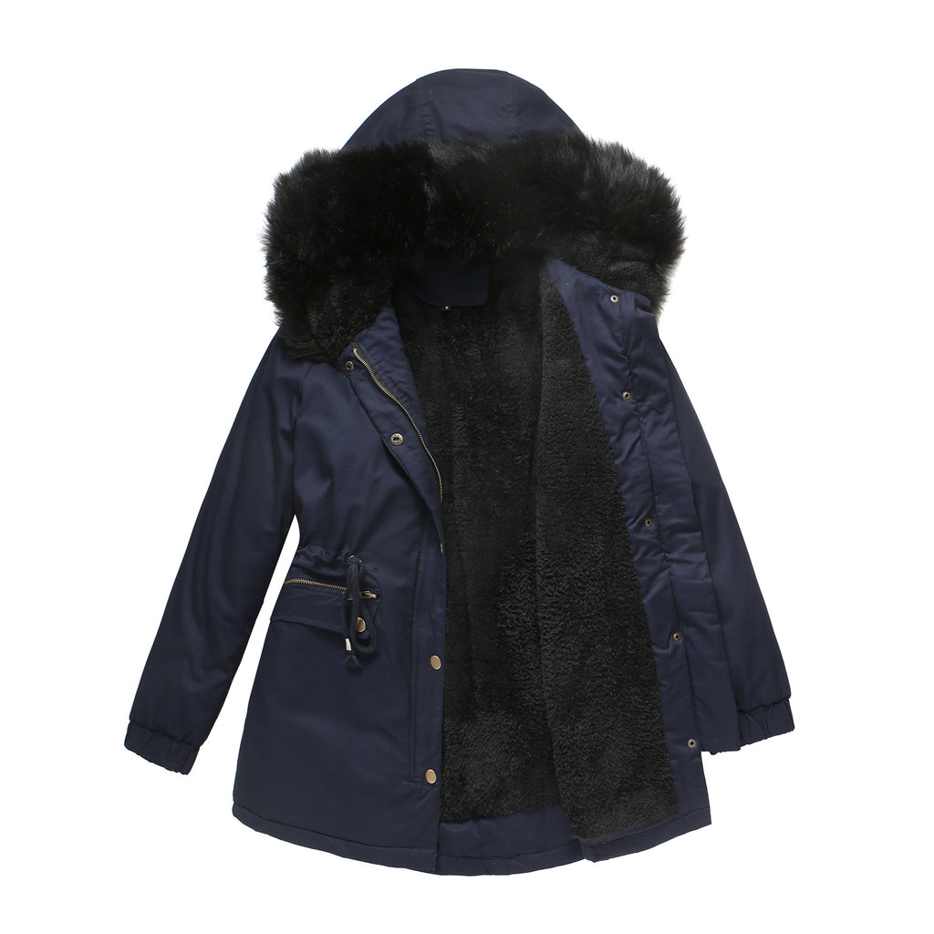 Léa Faux Fur Hooded Cinched Waist Parka