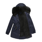 Léa Faux Fur Hooded Cinched Waist Parka