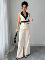 Léa Elegant Two-Piece Straight-Leg Suit