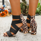 Élise Leopard Wrapped Platform Heels