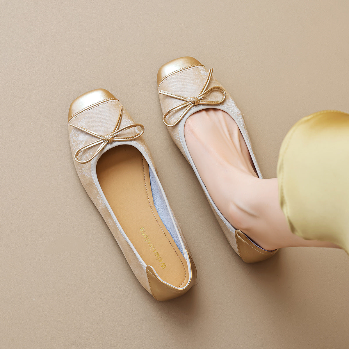 Élise Vintage Bow Mary Jane Ballet Flats