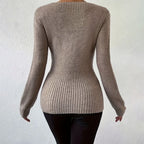 Penelope Chic Twist-Front V-Neck Sweater