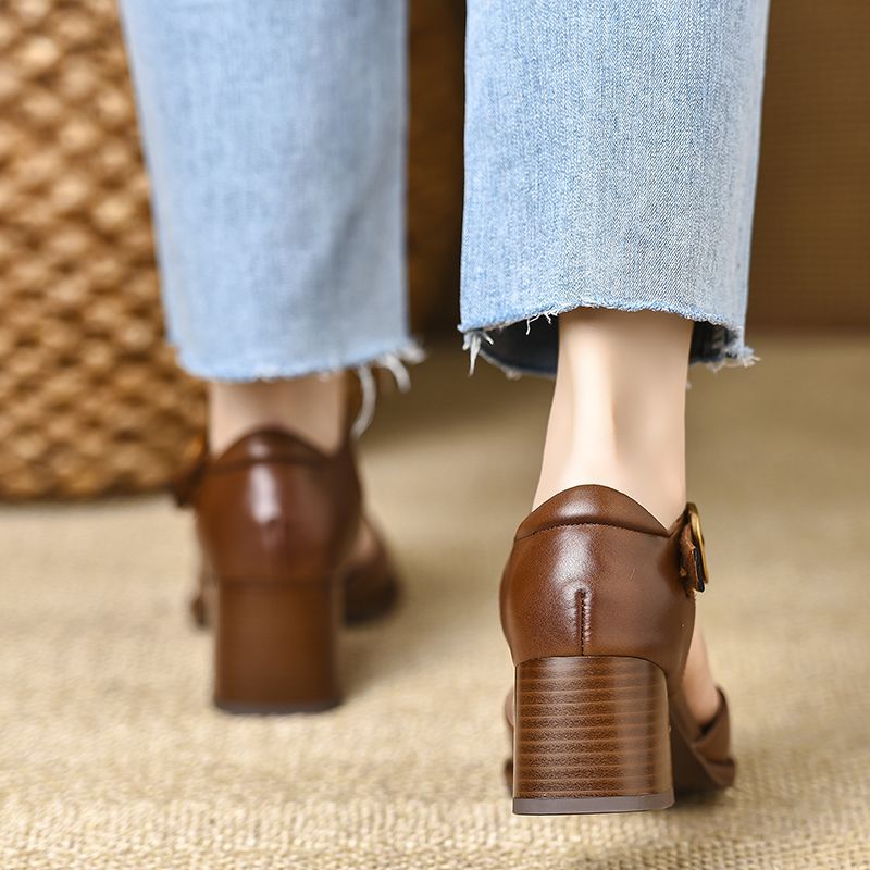 Élise T-Strap Vegan Leather Platform Heel