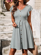 Léa Knit Waist Summer Ruffle Dress
