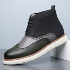 Stanton High-Top Brogue Side-Zip Dress Sneaker