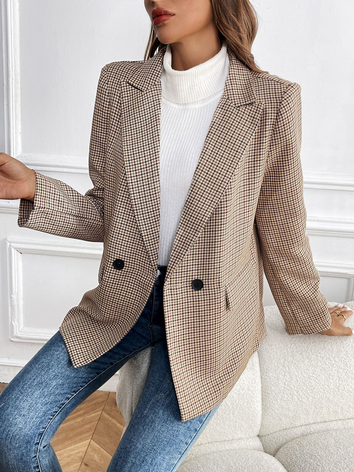 Léa Women's Formal Plaid Business Casual Jacket