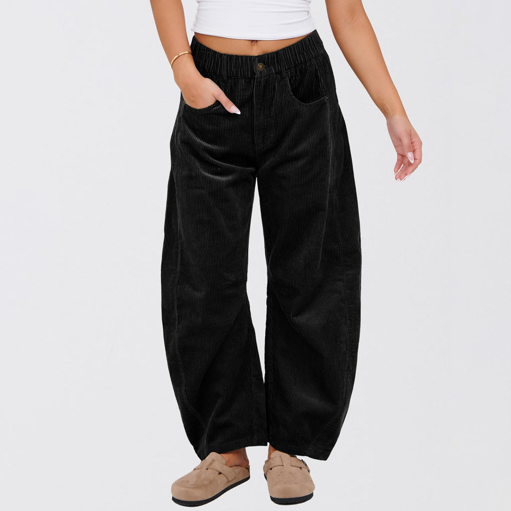 Léa Ribbed Corduroy Wide Leg Pants
