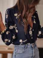 Léa Chic Floral Open Shirt Blouse