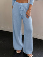 Léa Soft Knit Ribbed Drawstring Loungewear Pants