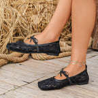 Élise Floral Lace Mary Jane Ballet Flats