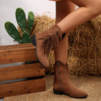 Abigail Western Tassel Ankle Boots