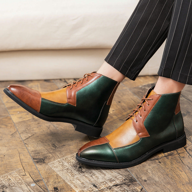 Stirling Patchwork High-Top Derby Boots