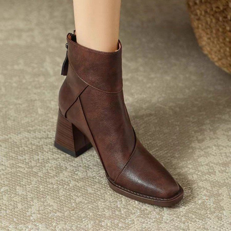 Élise Sculpted Block Heel Ankle Boots